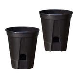 Maxbell 2 Pieces Plant Pot Planters with Drainage Holes for Outdoor Living Room Yard Black