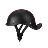 Maxbell Retro Styled Motorcycle Half Helmet Baseball Cap Multipurpose Scooter Helmet Red Line Black