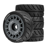 Maxbell 4 Pieces RC Wheels Tires Upgrade Easy Installation Accessories for 1:10 XV02 Gray