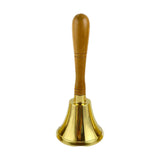 Maxbell Copper Hand Bell Wood Handle Handheld Bell for Wedding Kindergarten Meetings 9cmx21.1cm