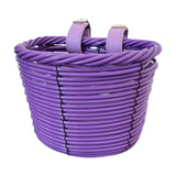 Kids Bike Basket Carrier Children Bicycle Front Basket for Girls Boys Street Purple