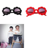 Cute Sun Flower Kids Baby Boy Girl Soft Plastic UV400 Sunglasses Red + Black