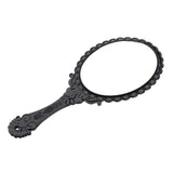 Maxbell Maxbell Antique Handheld Mirror with Embossed Rose Design for Makeup Black