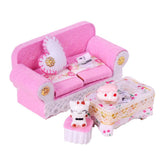 Maxbell 1/24 Dollhouse Miniature Living Room Furniture Sofa with Cushion & End Table Accs Pink - Aladdin Shoppers