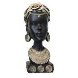 Maxbell Maxbell African Woman Head Statue Lady Figurine Fashion for Hotel Kitchen Wedding Gold