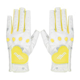 Maxbell Maxbell 2Pcs PU Leather Women Golf Gloves Flexible Anti Slip Breathable Soft for Gym Yellow 22