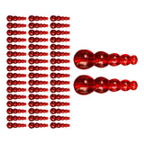Maxbell 4x50Pcs Stacked Fishing Beads Kit Fishing Lures Tackle for Perch Trout Walleye Red