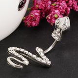 14G Belly Button Rings Stainless Steel Navel Ring Barbell Jewelry Snake -2