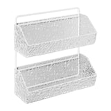 Maxbell Hanging Kitchen Basket 2 Layer Rustic No Drill for Home Decor Pantry Kitchen White