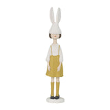 Maxbell Rabbit Girl Statue Collectible Desktop Sculpture for Bookshelf Cabinet Decor Yellow