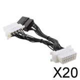 Maxbell 20xUniversal Car 1 Male to 2 Female 16 Pin OBD2 Extension Cable Splitter Wire