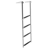 Maxbell 4 Steps Stainless Steel Telescoping Folding Ladder for Boat Marine Yacht