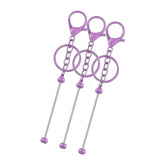 Maxbell 3Pcs Beadable Keychain Bars Crafts Supplies Metal Chain Making Kits for Kids Purple