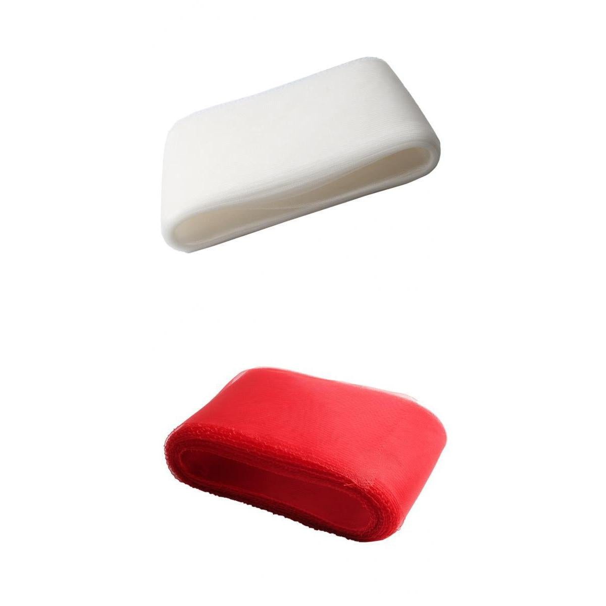 Maxbell 2 Rolls 25 Yards 6inch Wide Polyester Horsehair Braid White/Red