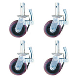 Maxbell 4 Pieces 15cm Scaffold Wheels Casters Wear Resistant Versatile 360° Rotation