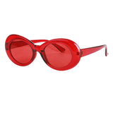 Maxbell 2 Retro Transparent Clout Goggles Oval Bold Mod Thick Framed Sunglasses
