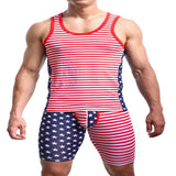 Maxbell Men's Sexy Underwear Tank Tops Sleeveless Shirt American Flag Vest S - Aladdin Shoppers