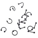 Maxbell 32 Pieces 16g Stainless Steel Assorted Eyebrow Ear Lip Navel Ring  Piercing