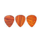 Maxbell 3x Wooden Grain Pattern Rose Wood Guitarists Acoustic Hearted Shape Pick