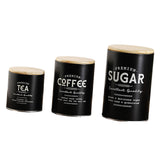 Maxbell 3x Canister Sets for Kitchen Counter Large Canisters Set for Kitchen Counter Black