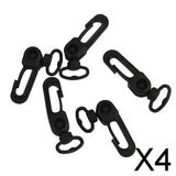 Maxbell 4x5pcs Rotatable Black Plastic Snap Clip Carabiners Hanging Hooks Keychain