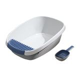 Pet Litter Tray Potty Toilet Anti Splashing Semi Closed Cat Litter Box 61x44x22cm White - Aladdin Shoppers