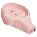 Maxbell Ceramic Soap Dish Lovely Box Case with Self Draining for Bar Counter Kitchen