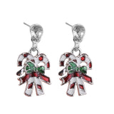 Maxbell Maxbell Christmas Cane Style Earrings Ear Stud Crystal Decor Xmas Party Gift Jewelry