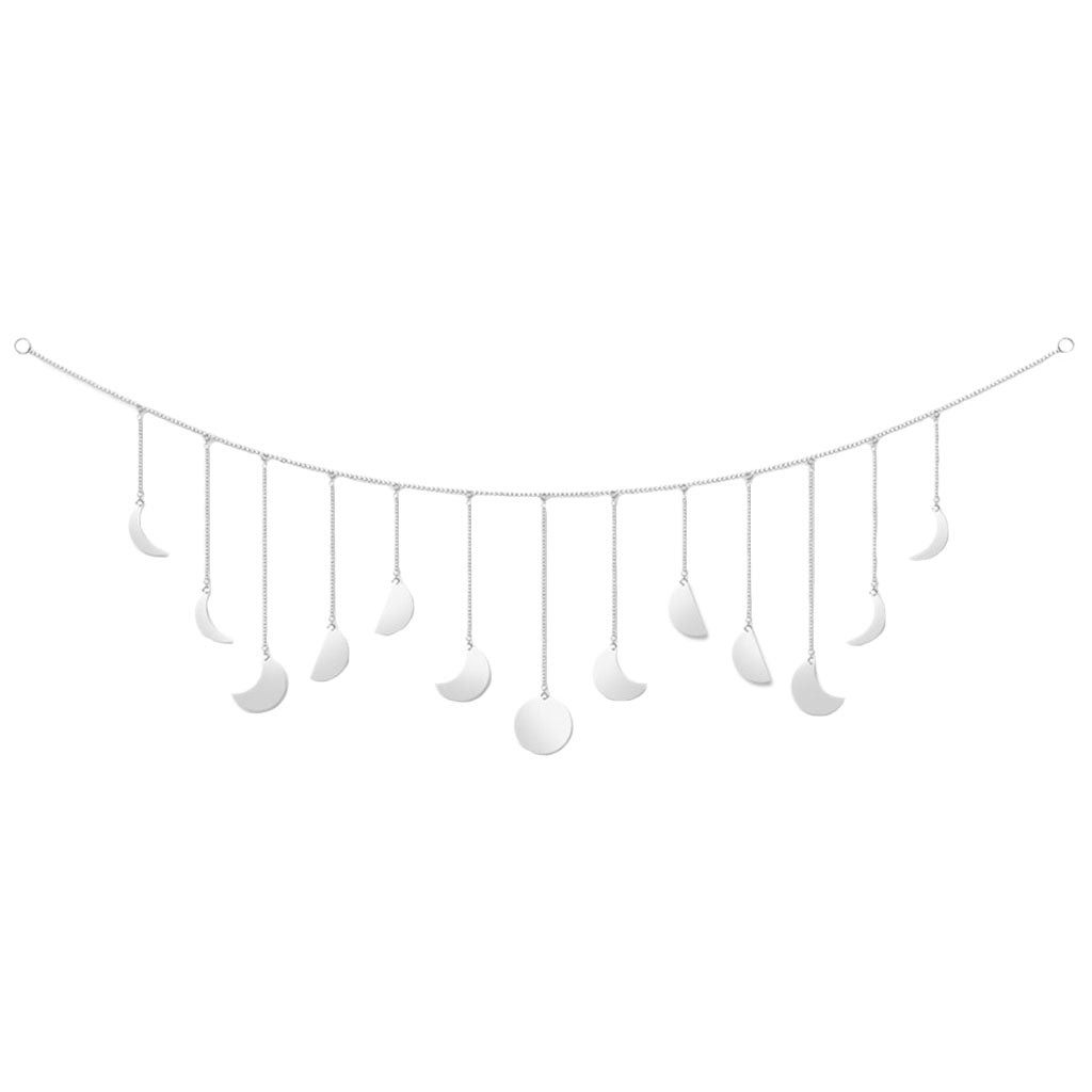Maxbell Maxbell 7ft Moon Phase Wall Hangings Garland for Bedroom Dorm Wedding Silver Style 2