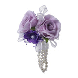 Maxbell Artificial Flower Wrist Corsage Wristlet Band for Bridal Shower Centerpieces
