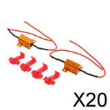 Maxbell 20x2 Pieces 12V 25W Load Resistor Fix Turn Signal LED Bulb Flash  10 ohm