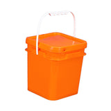 Maxbell 4L Square Bucket Heavy Duty for Construction Car Washing Garage Organization Orange