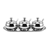 Maxbell Divided Condiment Seasoning Jar Snacks Dish for Cafe Bar Kitchen Dining Room Style C