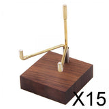 15xMetal Arm Wooden Base Display Stand Rack for Gemstone Mineral Style 02