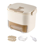 Maxbell Ice Tray with Lid and Bin Quickly Release DIY Ices Box for Hotel Home Coffee Beige