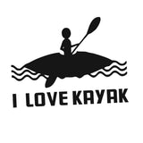 Maxbell I LOVE KAYAK Kayak Canoe Stickers Boat Funny Decal Car Window Decor Black - Aladdin Shoppers