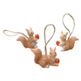 Maxbell 3x Hanging Squirrel Family Figurines Sculptures for Living Room Home Bedroom