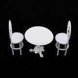 1:12 Miniature White Metal Dining Table and 2 Chairs Dollhouse Model Toy Set - Aladdin Shoppers