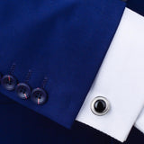 1 Pair Fashion Men's French Cuff Links Black Agate Round Copper Cufflinks - Aladdin Shoppers