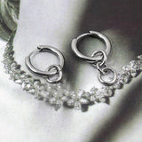 1 Pair Stainless Steel Fashion Hip Hop Silver Tone Loop Dangle Hoop Earrings Piercing Jewelry - Aladdin Shoppers