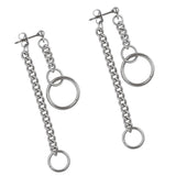 1 Pair Stainless Steel Tassel Chain Hollow Loop Dangle Drop Studs Earrings For Women - Aladdin Shoppers