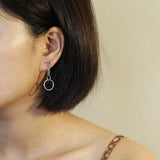 1 Pair Stainless Steel Tassel Chain Hollow Loop Dangle Drop Studs Earrings For Women - Aladdin Shoppers