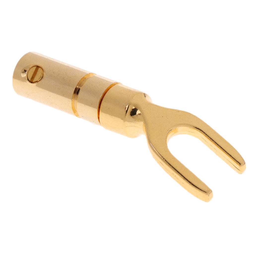 1 Piece Gold Banana Y U-type Screw Spade Speaker Plug Audio Screw Connector Adapter - Aladdin Shoppers