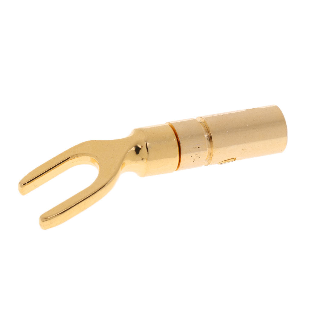 1 Piece Gold Banana Y U-type Screw Spade Speaker Plug Audio Screw Connector Adapter - Aladdin Shoppers