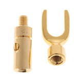 1 Piece Gold Banana Y U-type Screw Spade Speaker Plug Audio Screw Connector Adapter - Aladdin Shoppers
