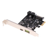 1-Port USB3.1 Type-C Interface PCI-E Extension Card With 1-Port Fast Charge Black - Aladdin Shoppers