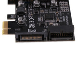 1-Port USB3.1 Type-C Interface PCI-E Extension Card With 1-Port Fast Charge Black - Aladdin Shoppers