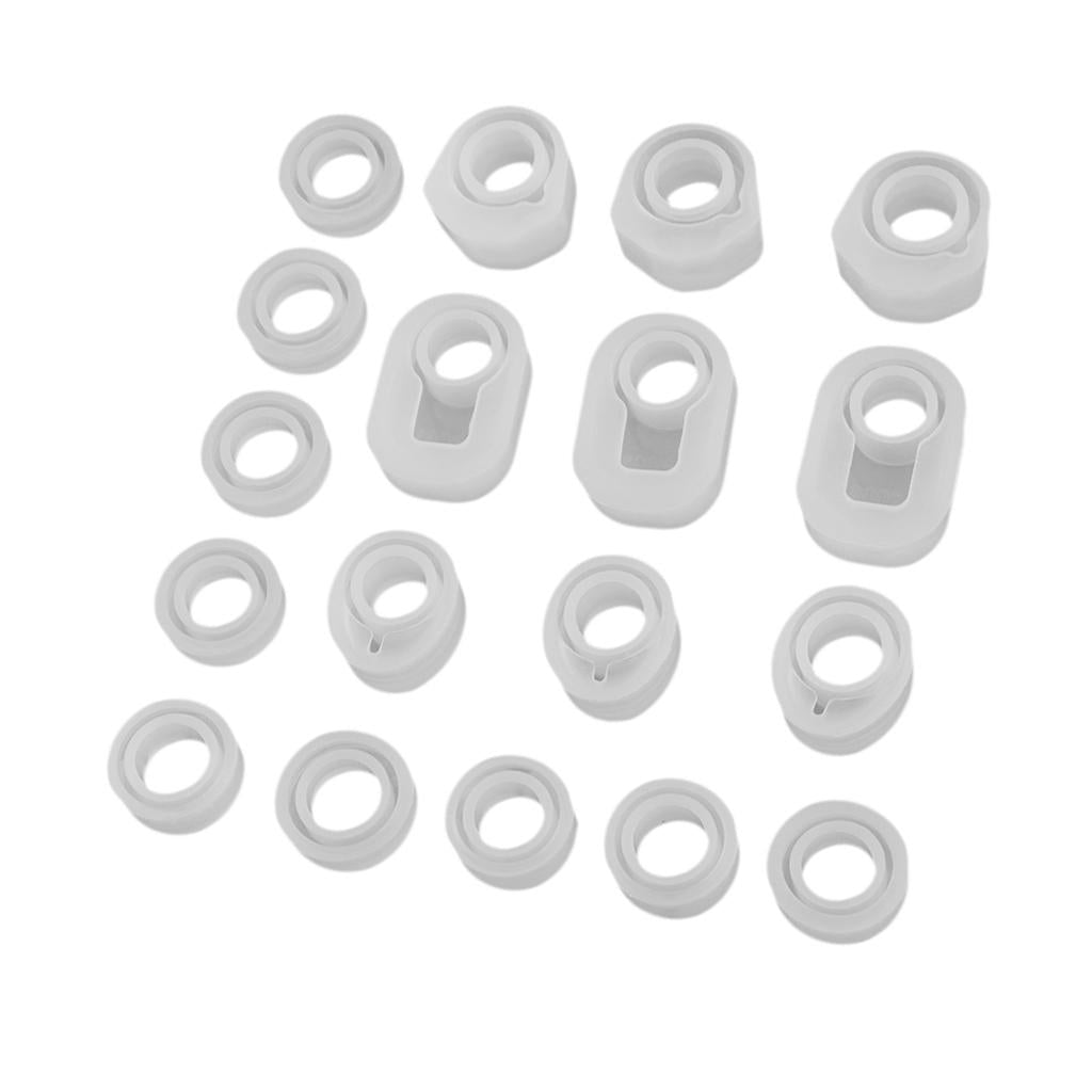1 Set / 18pcs DIY Assorted Ring Shapes Sugar Craft Silicone Moulds Cake Decor Baking Accessory Chocolate Soap Molds 3D - Aladdin Shoppers