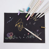 10 Colors Metallic Marker Pen Metal Marker Soft Brush Maker Pen for Album Black Paper DIY Scrapbooking Crafts Art Markers Stationery School Supplies - Aladdin Shoppers
