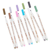 10 Colors Metallic Marker Pen Metal Marker Soft Brush Maker Pen for Album Black Paper DIY Scrapbooking Crafts Art Markers Stationery School Supplies - Aladdin Shoppers